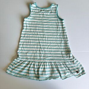 Tea Collection | Striped Sleeveless Kids Dress | Girl’s Size 5 | Teal and White